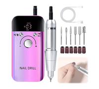 Professional Electric Nail File, 30000 RPM Electric Nail Drill with LCD Display, Professional Nail Drill Machine with 6 Drill Bits and Cuticle, Portable Nail Drill Kit for Salon,Home and DIY