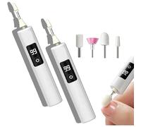 Professional Electric Nail Polisher,Electric Nail File Professional with 4 Drill Bits,Digital LCD Speed Display,Manicure Grinder Tool Set,for Buffing,Gel Removal,Home Salon Use (2 pcs)