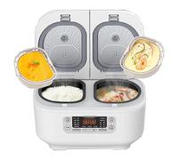 Professional Electric Rice Cooker, Home Double Inner Integrated Multi Function Rice Cooker, 1.5L+1.5L, 12H Appointment, Precise Dual-sense Temperature Control