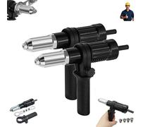 Professional Electric Rivet Gun Adapter Kit,2026 New PopElectric Rivet Gun Adapter Kit,Cordless Electric Drill Riveter Insert Nut Tool,Removable Handle 4 R-ivet Heads for Metal & Aluminum Work