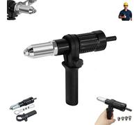 Professional Electric Rivet Gun Adapter Kit,2026 New PopElectric Rivet Gun Adapter Kit,Cordless Electric Drill Riveter Insert Nut Tool,Removable Handle 4 R-ivet Heads for Metal & Aluminum Work