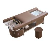 Professional Electric Shampoo Bed with Adjustable Backrest Lift, Fumigation Spa Basin, Head Fumigation Circulation, Foot Massage, Multipurpose Salon Shampoo Table Chair