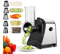 Professional Electric Vegetable Slicer, 250 W, 5-in-1 Stainless Steel, Vegetable Cutter, Kitchen Grater with 5 Cutting Drums for Fruits, Vegetables, Cheese and Daily Use