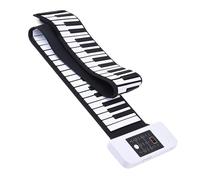 Professional Electronic Keyboards 88-key Folding Thickened Hand-rolled Electronic Keyboard Hand-rolled Piano With 128 Sounds And 128 Rhythms (Color : White)