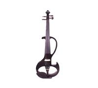Professional Electronic Performance Practice Mute Music Instrument Solid Wood Performance Grade Electroacoustic Violin (Color : Bk)