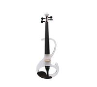 Professional Electronic Performance Practice Mute Music Instrument Solid Wood Performance Grade Electroacoustic Violin (Color : White)