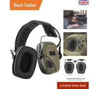 Professional Electronic Shooting Earmuffs with Stereo Sound - Army Green Design
