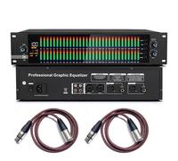 Professional Equalizer, Dual 31-Band Stereo Graphic EQ with LED Light Display Automatic Noise Reduction Low/Mid/Treble Independent Adjustment for Stage Performance, Home, Recording Studio