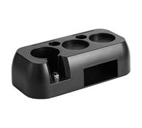 Professional Espresso Tamping Station Multifunctional Coffee Organizer with Adjustable Height Anti Slip Base for Home Baristas and Coffee Shops Beige Black ABS Silicone (Black)