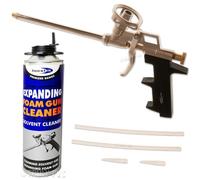Professional Expanding Foam Gun Applicator & 500ml Solvent Cleaning Can