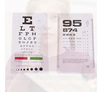 Professional Eye Examination Set PVC Eye Chart and PD Measurement Ruler for Clinics and Self Testing (GJC145-2pcs)