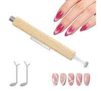 Professional Eye Nail Magnet with Heart Shaped Tool, Multifunctional Petal Design Cat Eye Gel Polish Magnet Pen for Home DIY & Salon Use