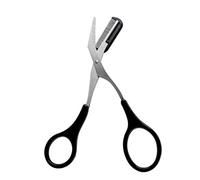 Professional Eyebrow Scissors Eyebrow Trimmer Eyebrow Remover Shaping Cut Comb Eyebrow Shaving Scissors Comb Hair Remover Beauty Tool with Non Slip Finger Grips for Men Women
