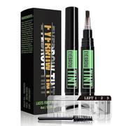 Professional Eyebrow Tint Kit for Long-Lasting Natural Brow Colour Enhancement with Stencils & Brush - Semi-Permanent Waterproof Eyebrow Dye Kit in Black for Fuller Defined Brows, Ideal for Sparse