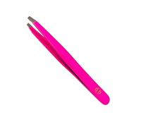 Professional Eyebrow Tweezers Set, Stainless Steel, Slant Tip, 13 cm, Pink, Silver, Black, Precision Plucking (1, Pink)