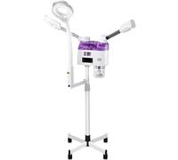 Professional Facial Steamer 3 in 1 Steamer for Face, Facial Steamer with Hot & Cold Nozzle 5X LED Magnifying Lamp,Circulation and Sweep Sediment for Beauty Face Equipment