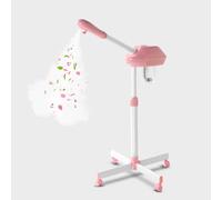 Professional Facial Steamer, Face Steam on Wheels, Estheticians Steamer with More Steam for Moisturizing and Hydration, Adjustable Height and Angle for Spa Beauty, Home Use, Pink