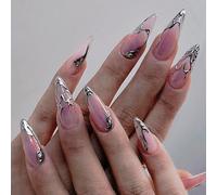Professional False Nails Stilettos Length Embossed Detail Practical ABS Construction for Bridal Event Nightlife Professional Stick on Nails Stilettos Length Textured Detail Comfortable ABS for Bridal