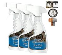 Professional Fast-Acting Rust Remover Spray, Heavy Duty Metal Oxidation Cleaner for Car Maintenance, Bike Chains and Garden Tools, Deep Penetrating Multi-Surface Iron Powder Remover (3Pcs)