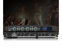 Professional Feedback Suppressor Microphone, Anti-Howling DSP Digital Audio Processor, 4-in-4 Output, Automatic Feedback Elimination System for Conferences