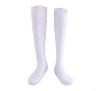 Professional Fencing Socks Knee High with Elastic Cuff | Breathable Cotton for Epee Foil Training and Competition | Reinforced Heel and Toe | White | XS to(M)