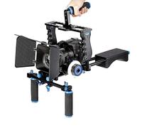 Professional Film Video Making System Kit, DSLR Camera Stabilizer Shoulder Rig with Camera Cage, Matte Box, Handle Rods and Follow Focus for and Other DSLR Cameras Video Camcorders
