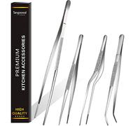 Professional Fine Cooking Tweezers High Precision Stainless Steel Kitchen Tweezers 1 Piece 12 Inch and 3 Pieces 6.3 Inch