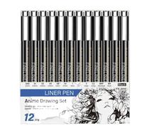 Professional Fine Liner Waterproof Drawing Pen for Artists Beginner Students Sketching Drawing Cartoon Art Illustrations Needle Tip Pencils