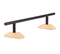 Professional Fingerboard Rail - Durable Aluminum Alloy Material,Finely Polished One-Piece Molding,Equipped with Non-Slip Mat and Stable Textured Wooden Base,Black,Round Rail