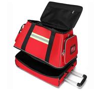 Professional First Aid Bag, Rolling Medical Kit with Wheels, Large Storage for EMT Supplies, Medical Emergency Gear, Durable 360° Reflective Design, Empty First Aid Case