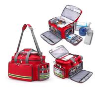 Professional First Aid Kit Bag with Detachable Inner Dividers for Emergency Medical Care and Home Health