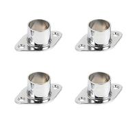 Professional Flange Rod Holder Closet Rod Holder Round End Bracket Closet PoleSocket for Wardrobe Shower 4 Pack Wardrobe Easy Installation Bracket Stable Brackets Supports Poles with