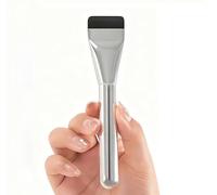 Professional Flat Foundation Brush, Silver Makeup Spatula, Premium Face Brush for Liquid Foundation and Cream