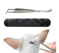 Professional Flea Removal Tool - Metal Parasite Extractor Pincher Curved