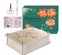 Professional Flower Press, 8 Layers 6.3x8.3 inch (16x21cm) Flower Press Kit Wooden Leaf Flower Pressing Kit for Kids Adults with Clear Instruction,
