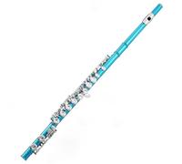 Professional Flute 16 Closed Hole C Tone Nickel Plated Flute With Silver E Key Professional Performance(Sky Blue)