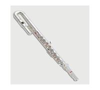 Professional Flute Curved Double Mouthpiece Beginner's Entry-level C-key Silver-plated Flute Instrument(C flat)