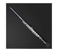Professional Flute Flute Instrument Adult Beginner Entry C Key 16 Hole C Tail Closed Hole Nickel Silver Plated(A)