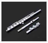 Professional Flute Flute Instrument Beginner Entry C Key Exam 16 Hole C Tail Closed Hole Nickel Silver(A)