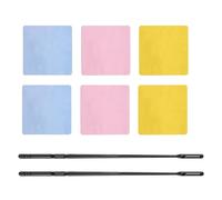 Professional Flute Kits 2 Rods and 6 Reusable Fabric Cloths Polishing Cloth Fabric Texture for Music Instrument