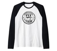Professional Fly Tier Trout Streamer Hackle Hook Fishing Raglan Baseball Tee
