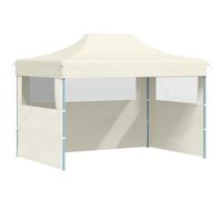 vidaXL Professional Folding Party Tent with 3 Sidewalls 3x4 m Steel Cream, Cream