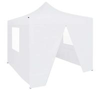 vidaXL Professional Folding Party Tent with 4 Sidewalls 3x3m Steel White Shade