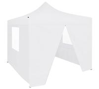 vidaXL Professional Folding Party Tent with 4 Sidewalls 3x3m Steel White Shade