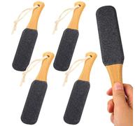Professional Foot File and Pumice Stone for Feet, 4PCS Callus Remover with Wood Handle, Effective Dead Skin Remover, Hard Skin Remover for Rough Dry Feet