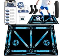 Professional Football Training Mat with Video for Home Skills & Drills - Non-Slip Silent Soccer Footwork Mat for Indoor Dribbling & Ball Control,Increase Agility,Speed & Strength（80 * 120）
