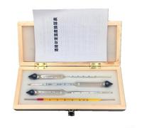 Professional for spirit Hydrometer Kit 3 Piece Tester 0-40 40-70 70-100% with Thermometer for Wine Making Beer Brewing Distillery Use