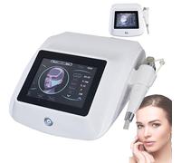 Professional fractional radiofrequency microneedling device for scar, wrinkle and stretch mark removal, one-handed device with microneedle handpiece, double-handed device