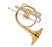 Professional French Horn Brass Gold Lacquer 3 Cupronickel Piston Valve Marching French Horn Bb Tone French Horn With Accessories