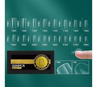 Professional French Nails Tips Transparent Multiple Sizes Soft Flexible Nails Art Supplies For Home And Salon Use Easy Application False Nail